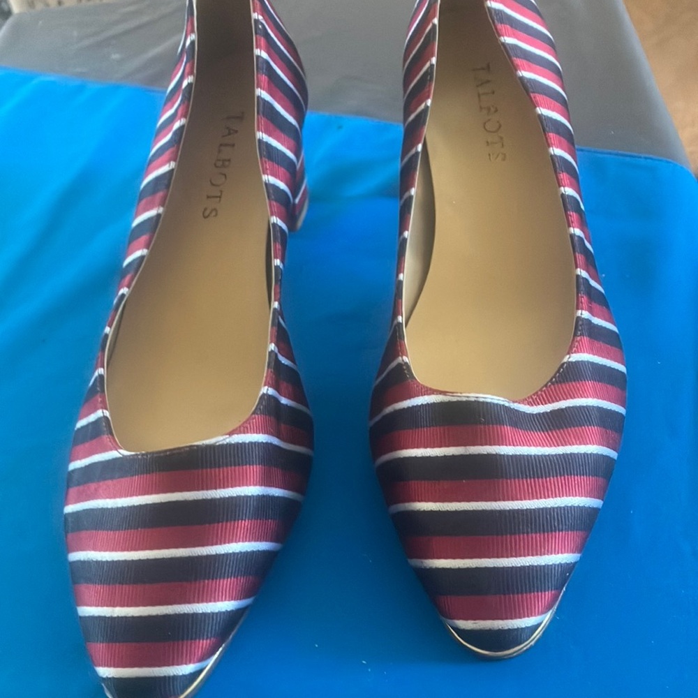 FINAL MARKDOWN Talbots Women's Striped Heels - Red and Black 6.5